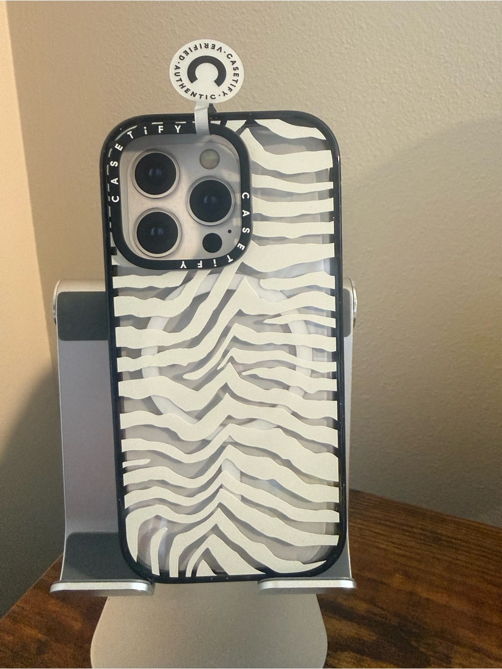 Casetify Black & White Zebra Stripe Clear iPhone Case